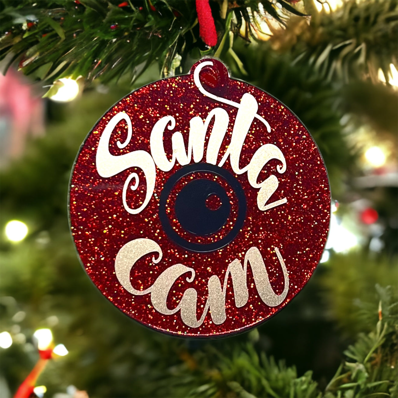 Santa Cam Flat Bauble