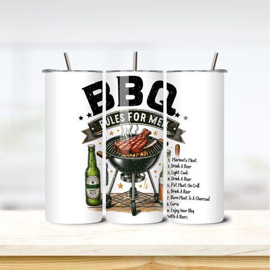 BBQ Rules 20oz skinny insulated tumbler
