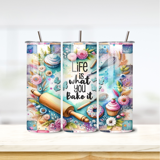 Bake It 20oz skinny insulated tumbler