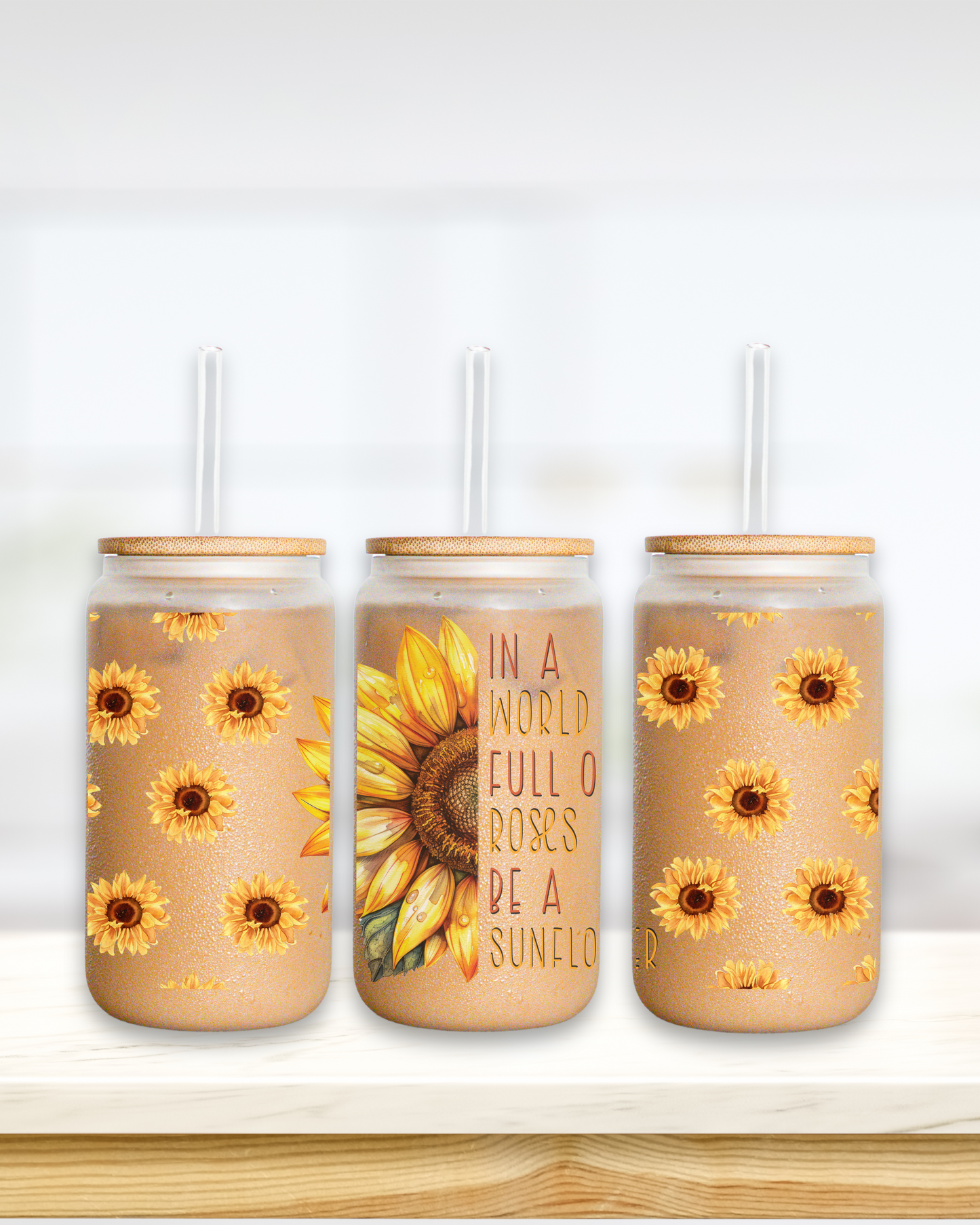 Be A Sunflowers Glass Tumbler