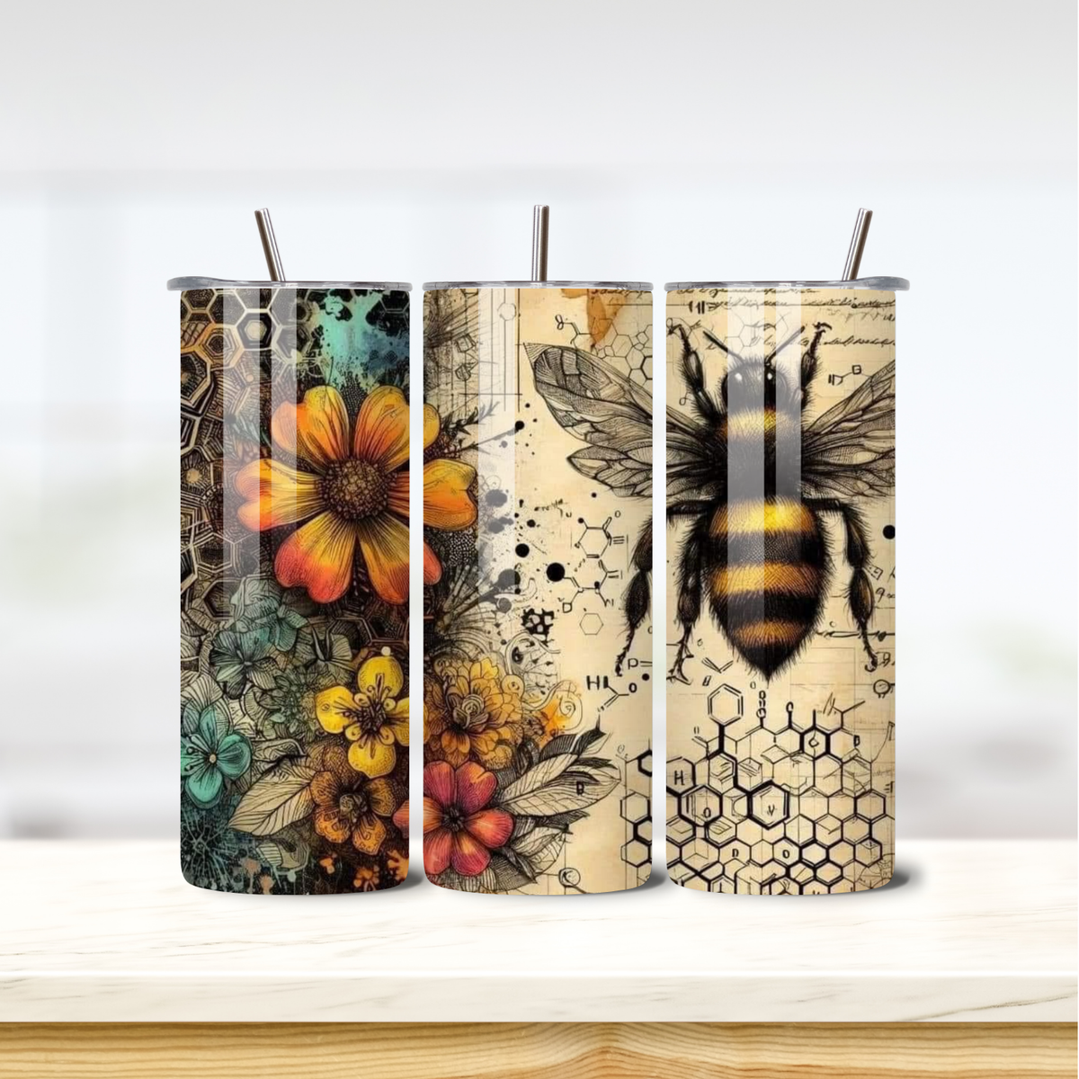 Bee 20oz skinny insulated tumbler