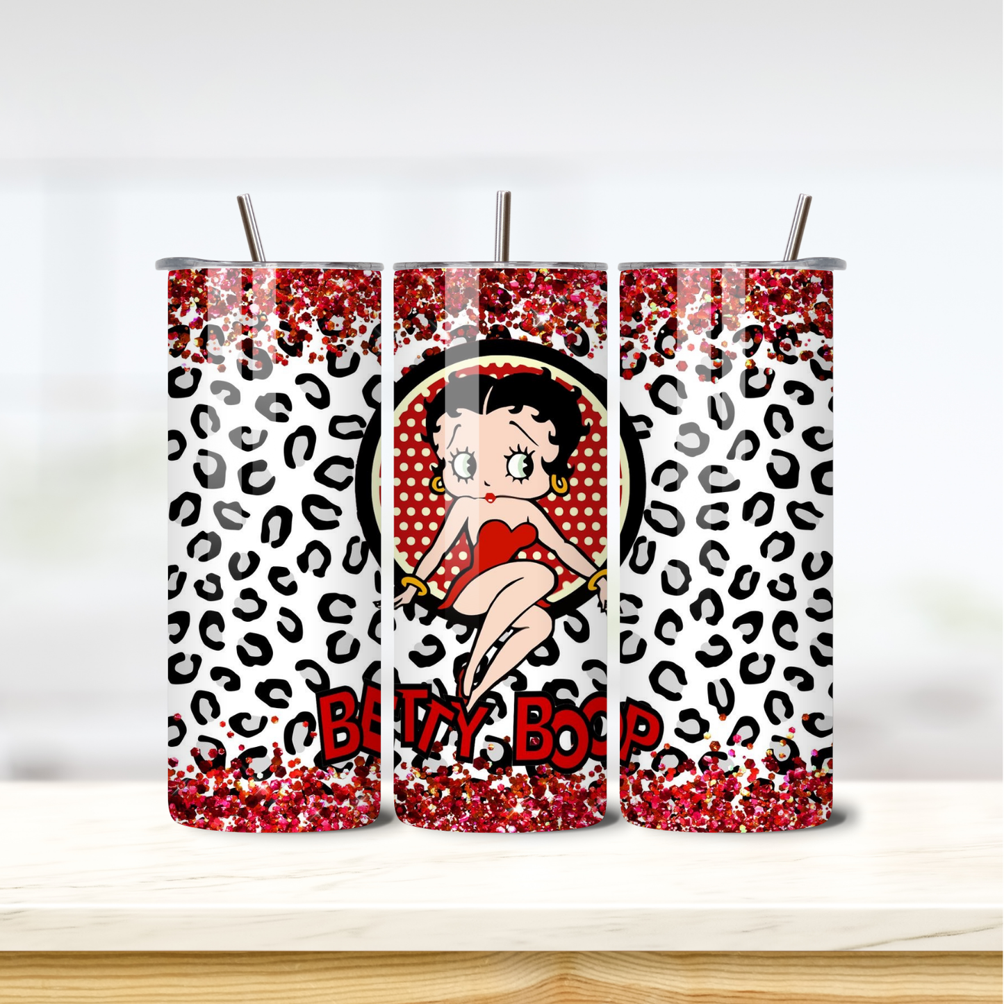 Betty Boop Print 20oz Skinny Tumbler