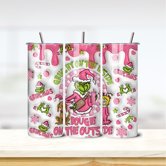 Bougie Grinch 20oz skinny insulated tumbler