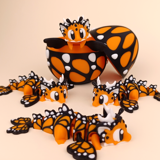Butterfly Dragon with Matching Egg – 3D Printed Articulated Fantasy Dragon