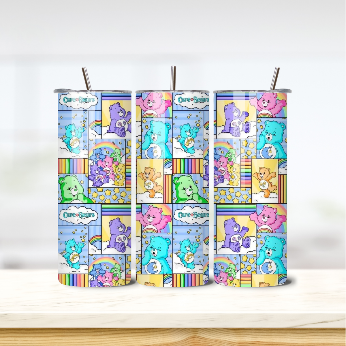 Care Bears Collage 20oz skinny insulated tumbler