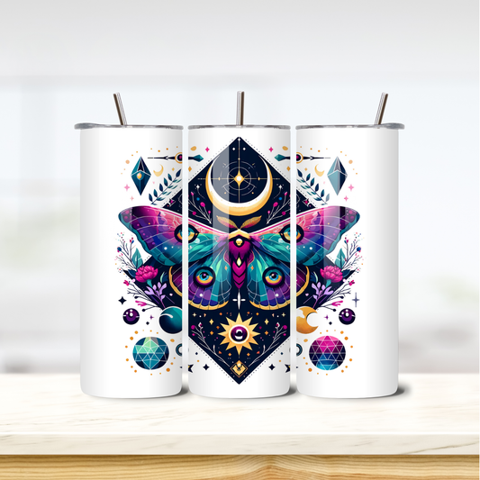 Celestial Moth 20oz skinny insulated tumbler
