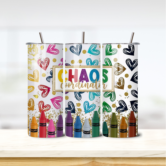 Chaos Coordinator 20oz skinny insulated tumbler