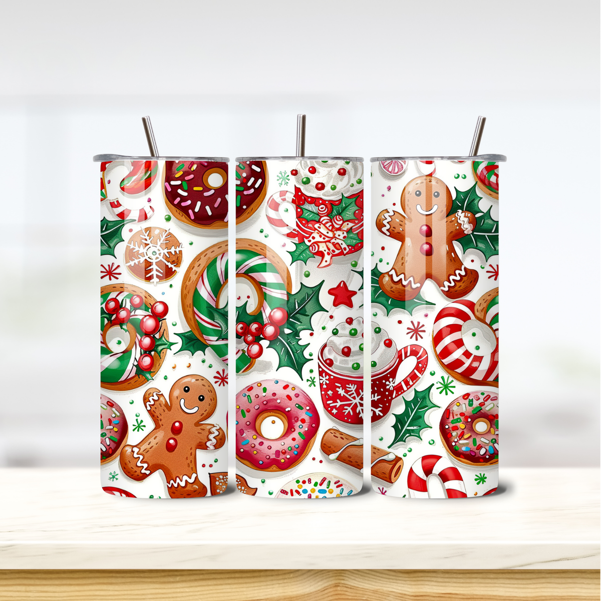 Christmas Cookies 20oz skinny insulated tumbler