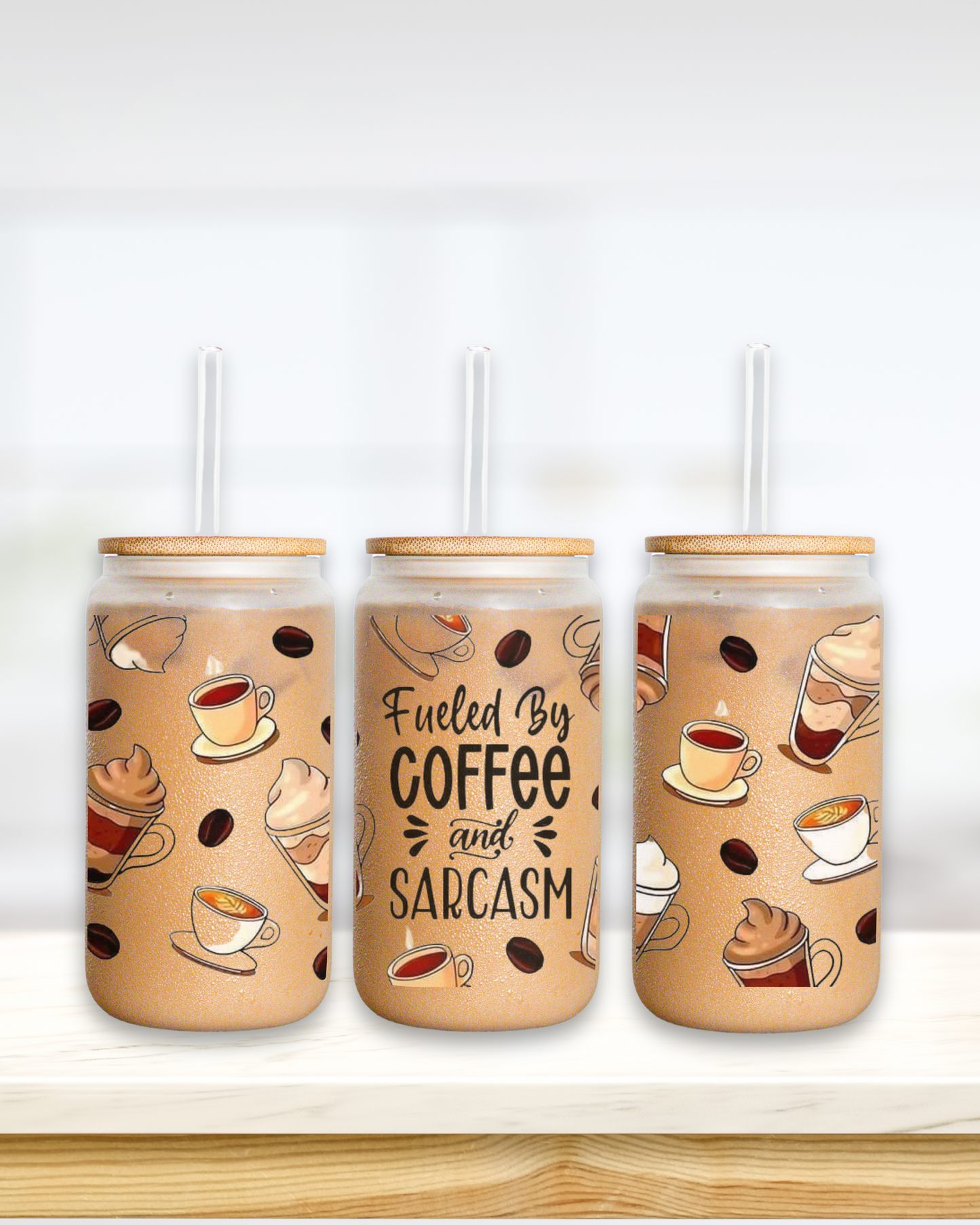 Coffee & Sarcasm Glass Tumbler