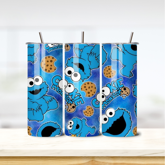 Cookie Monster 20oz skinny insulated tumbler