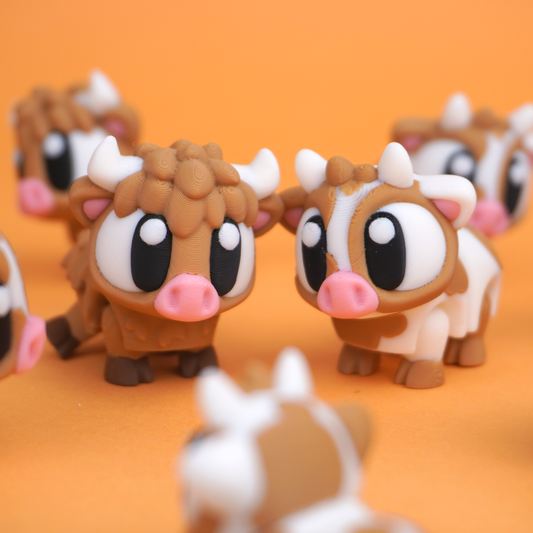 Cow Pocket Pal, a 3D printed flexi cow figurine
