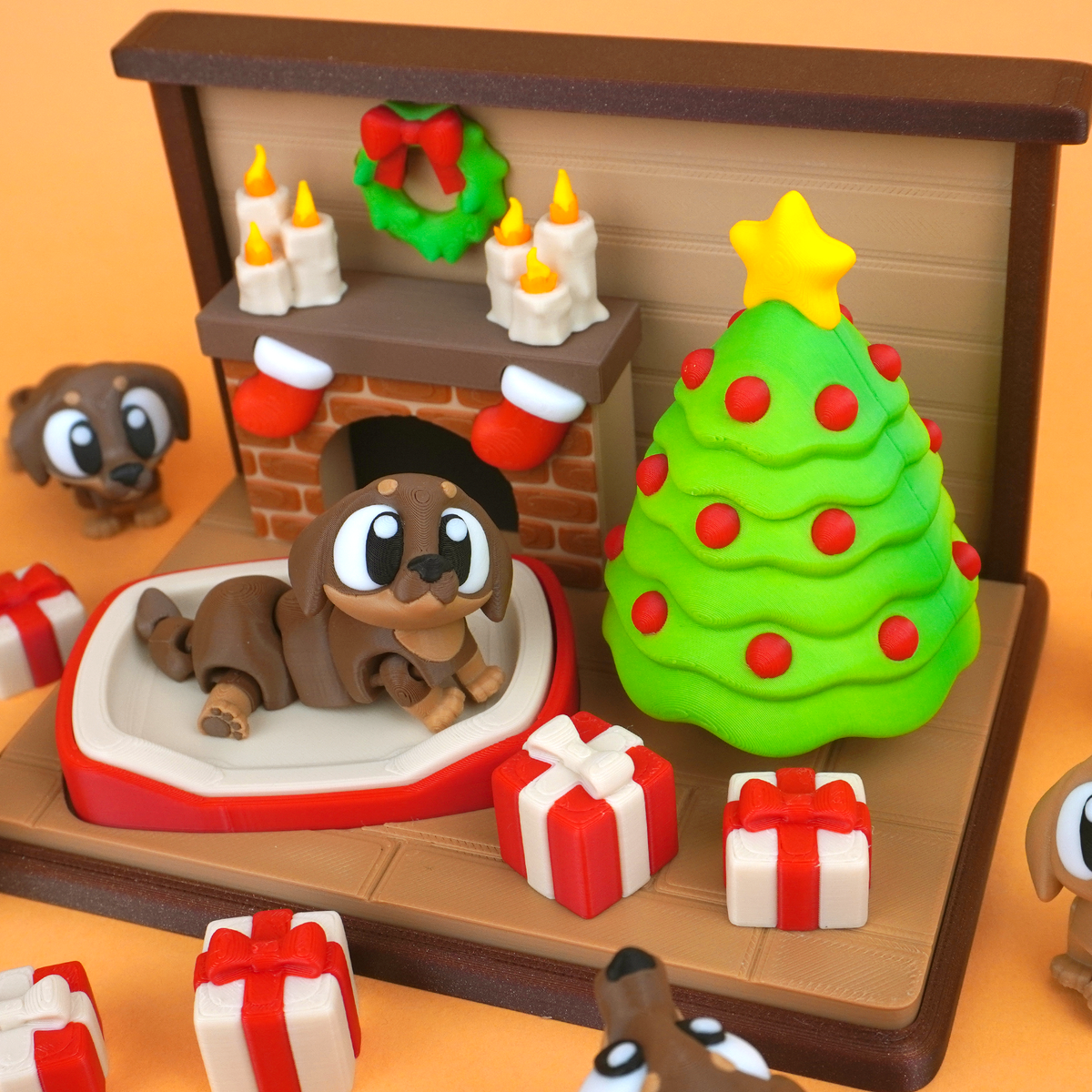 Cozy Christmas Playset, a 3D printed diorama for Pocket Pals