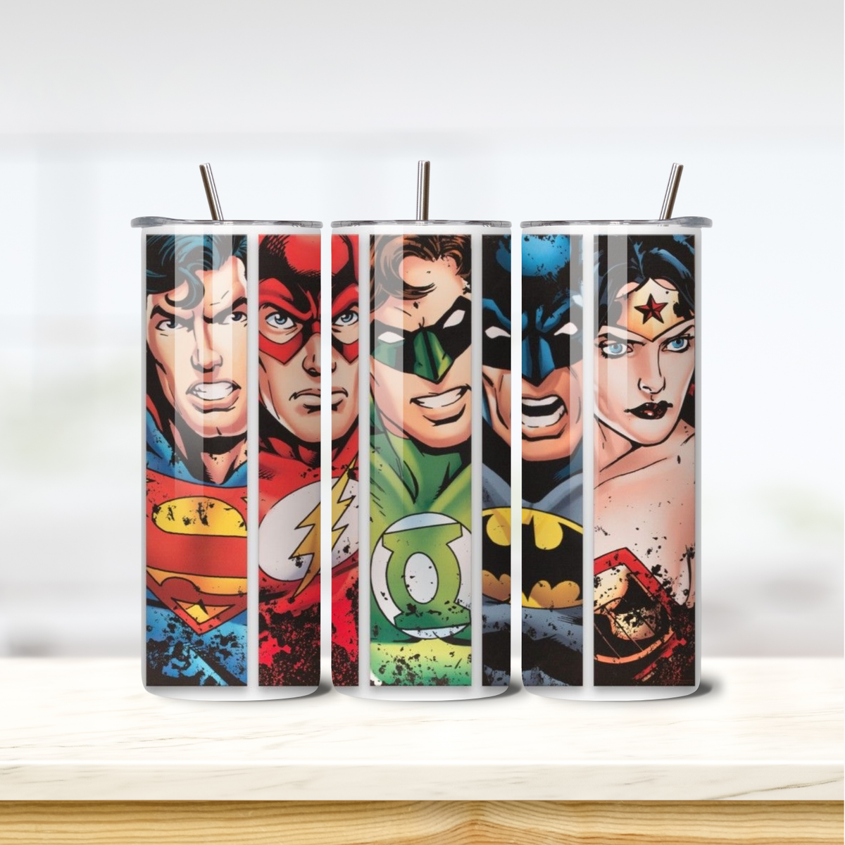DC Heroes 20oz skinny insulated tumbler