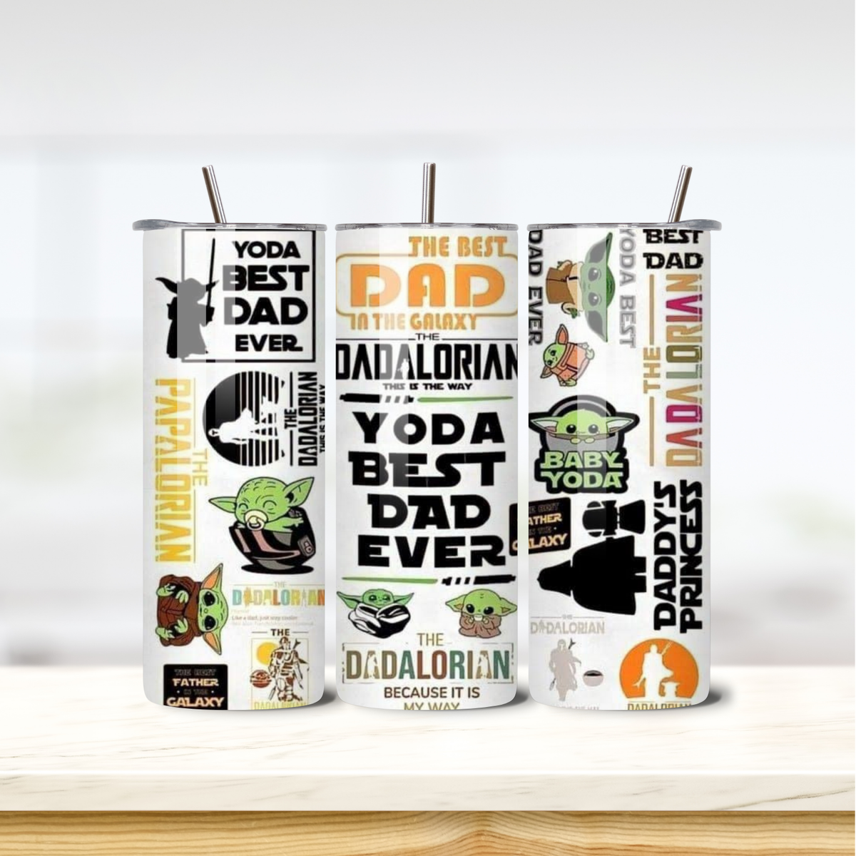 Dadalorian 20oz skinny insulated tumbler