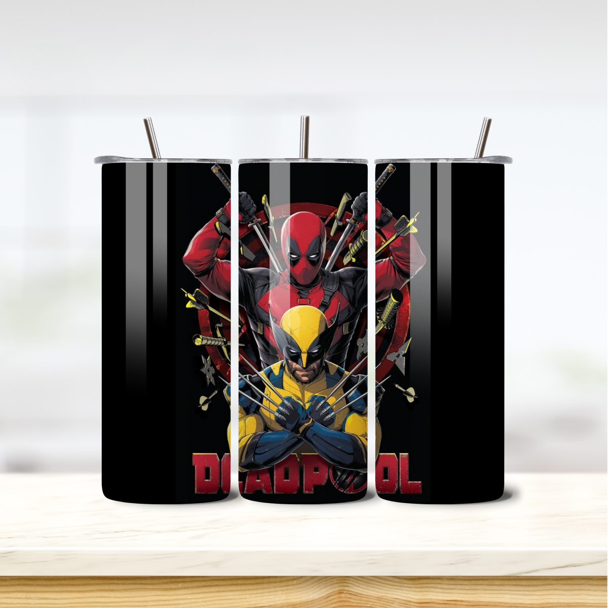 Deadpool & Wolverine #2 20oz skinny insulated tumbler