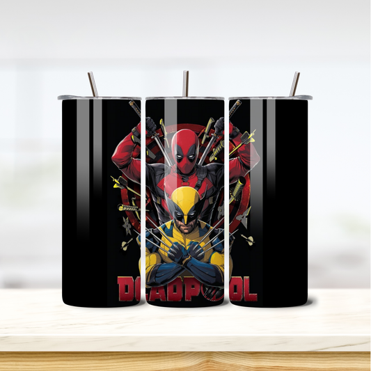 Deadpool & Wolverine #2 20oz skinny insulated tumbler