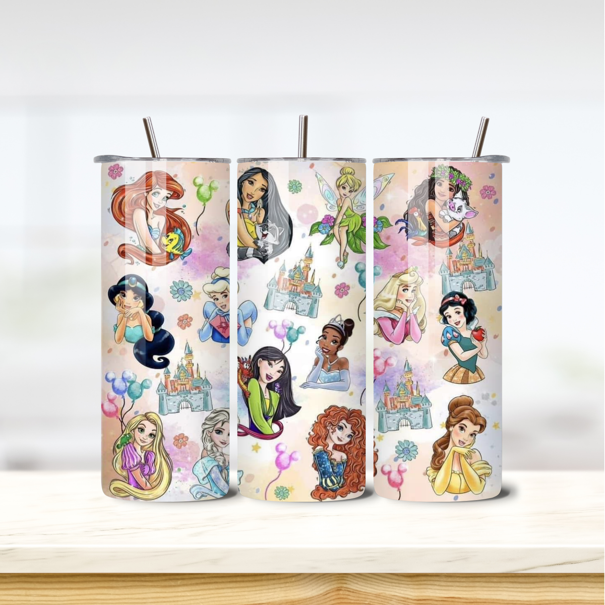 Disney Princesses 20oz skinny insulated tumbler