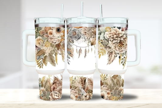 Dried Floral Dreamcatcher 40oz Tumbler