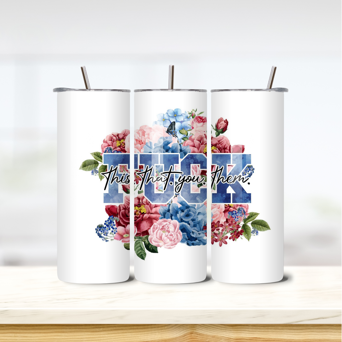 F This 20oz skinny insulated tumbler