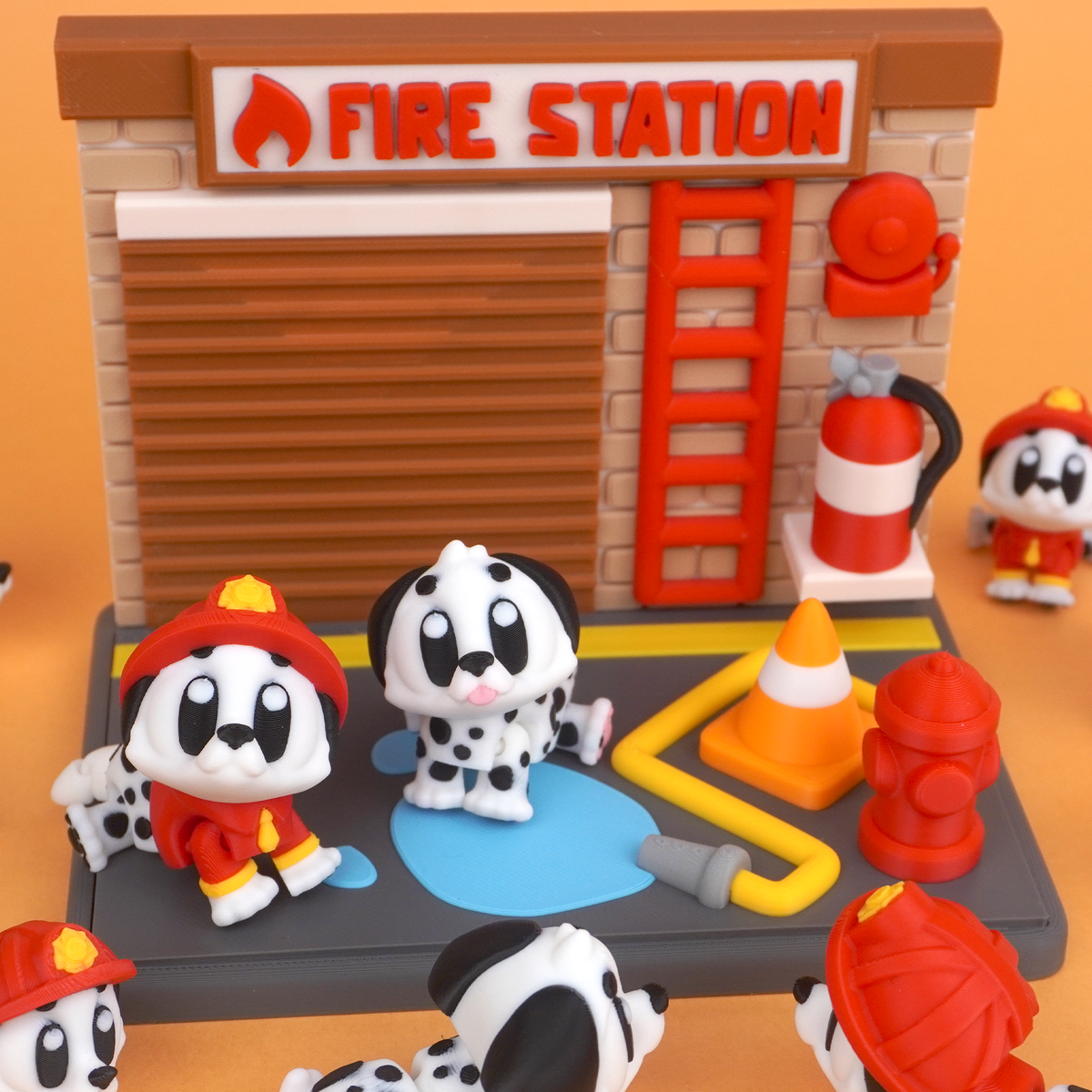 Fire Station Playset, a 3D printed diorama for Pocket Pals