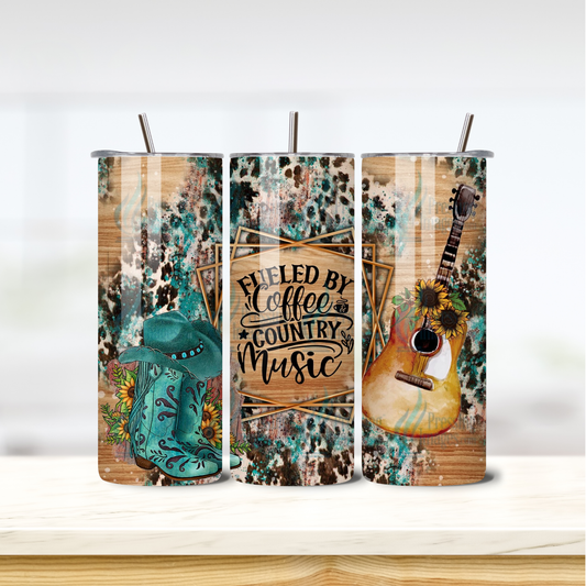 Fueled by Country 20oz skinny insulated tumbler