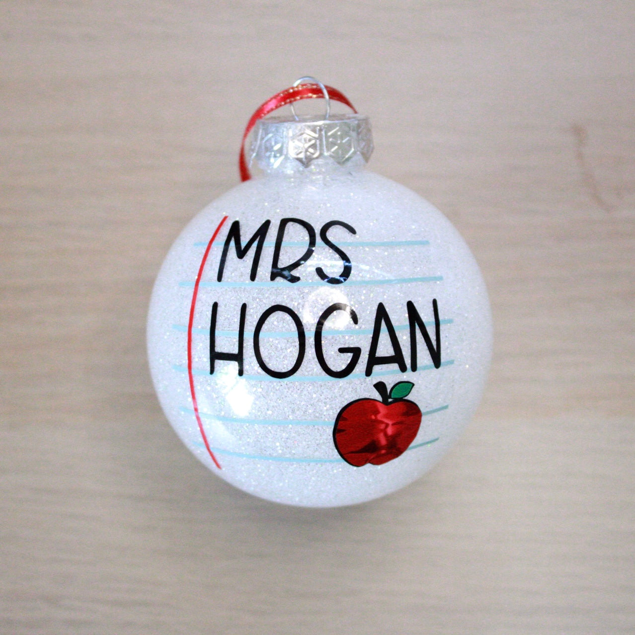 Personalised Teacher Christmas Bauble