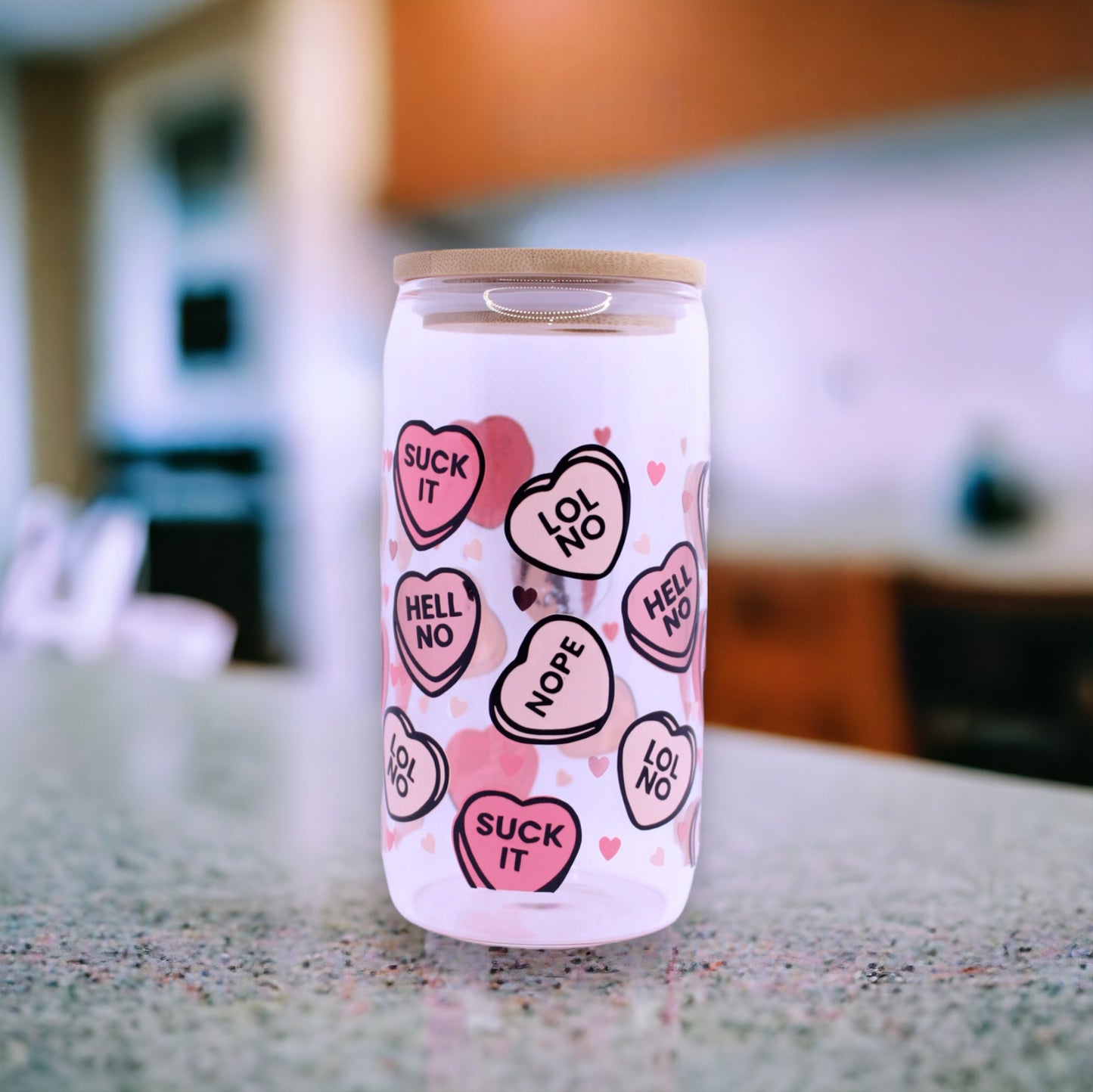 Anti Valentines Hearts Glass Tumbler