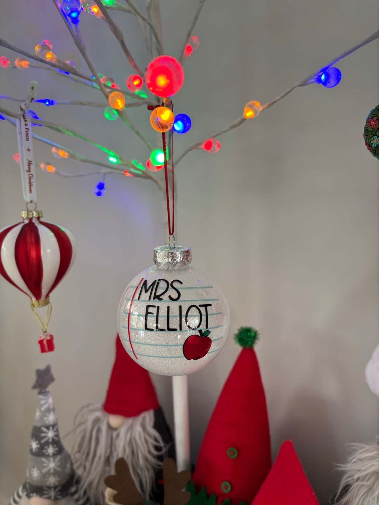 Personalised Teacher Christmas Bauble