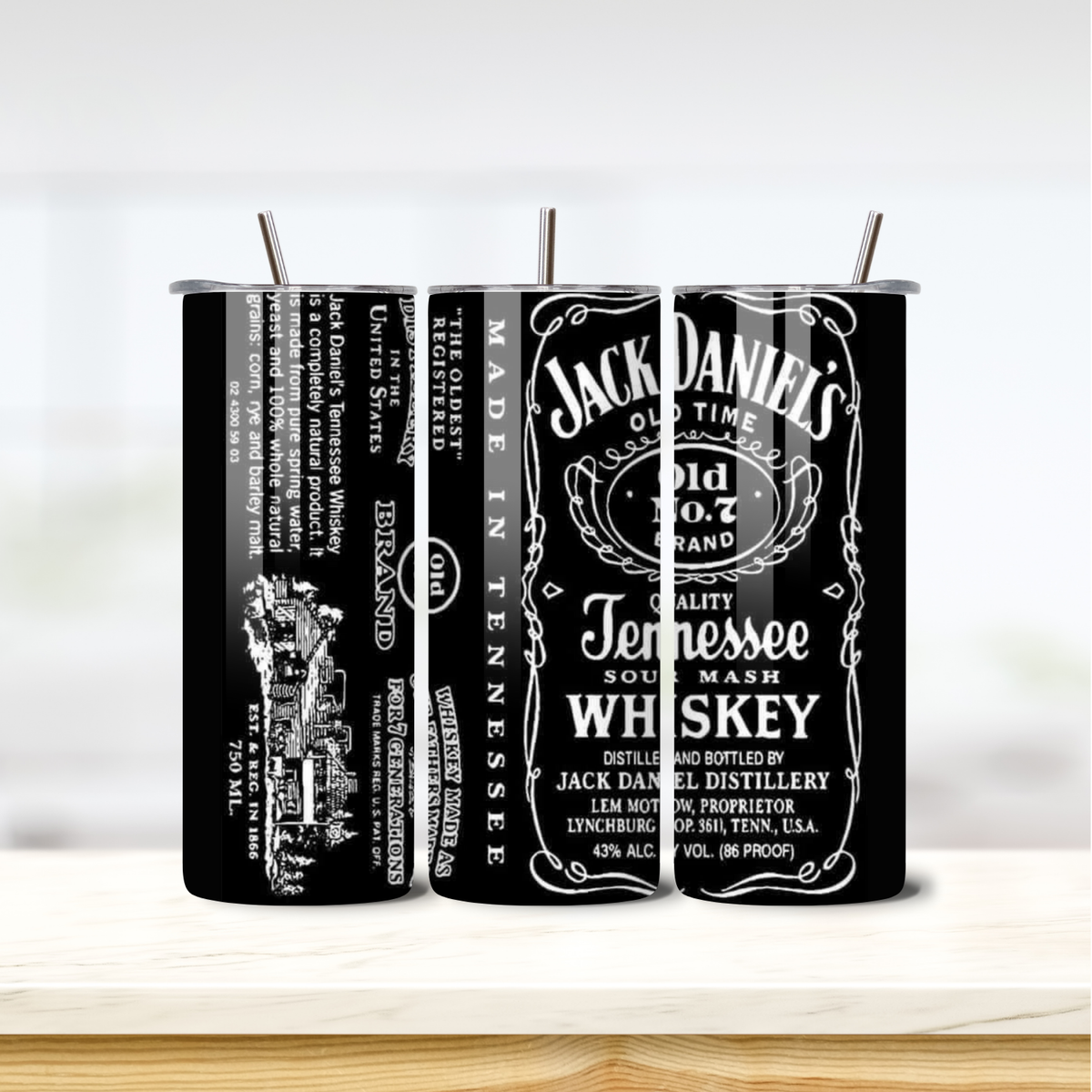 Jack Daniels 20oz skinny insulated tumbler