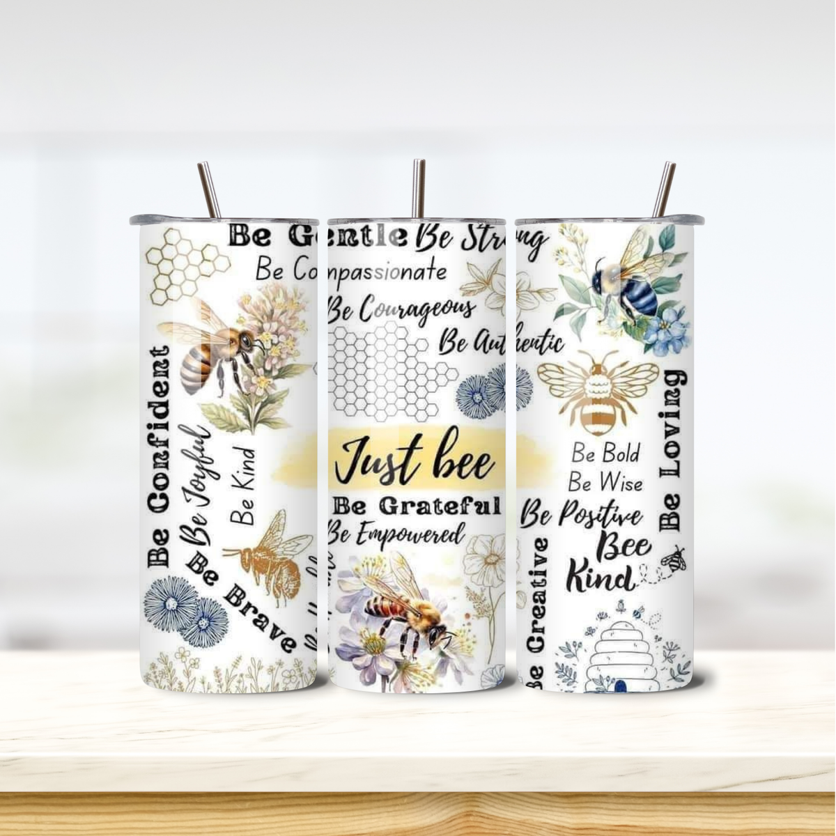 Just Bee 20oz skinny insulated tumbler