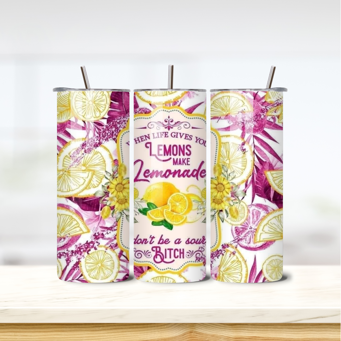 Lemons to Lemonade 20oz Skinny Tumbler