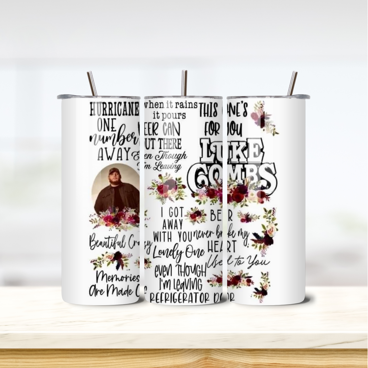 Luke Combs 20oz skinny insulated tumbler