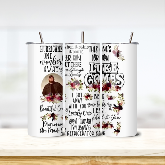 Luke Combs 20oz skinny insulated tumbler