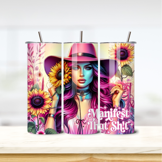 Manifest That Shit 20oz skinny insulated tumbler