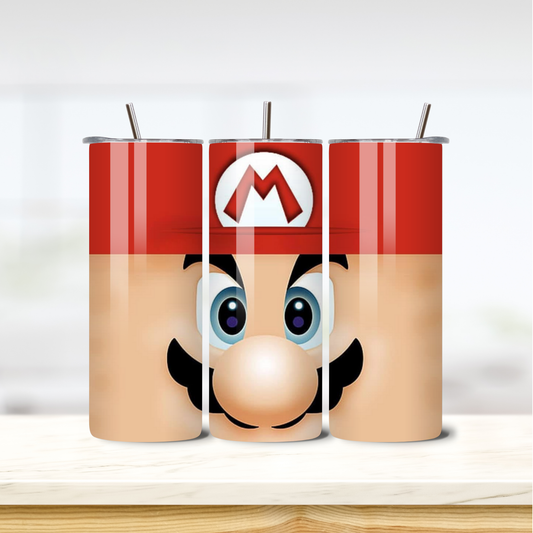 Mario Face 20oz skinny insulated tumbler