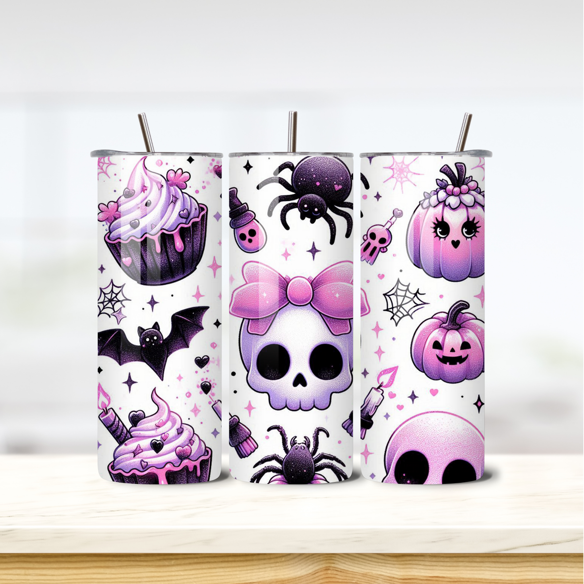 Pink Spooky 20oz skinny insulated tumbler