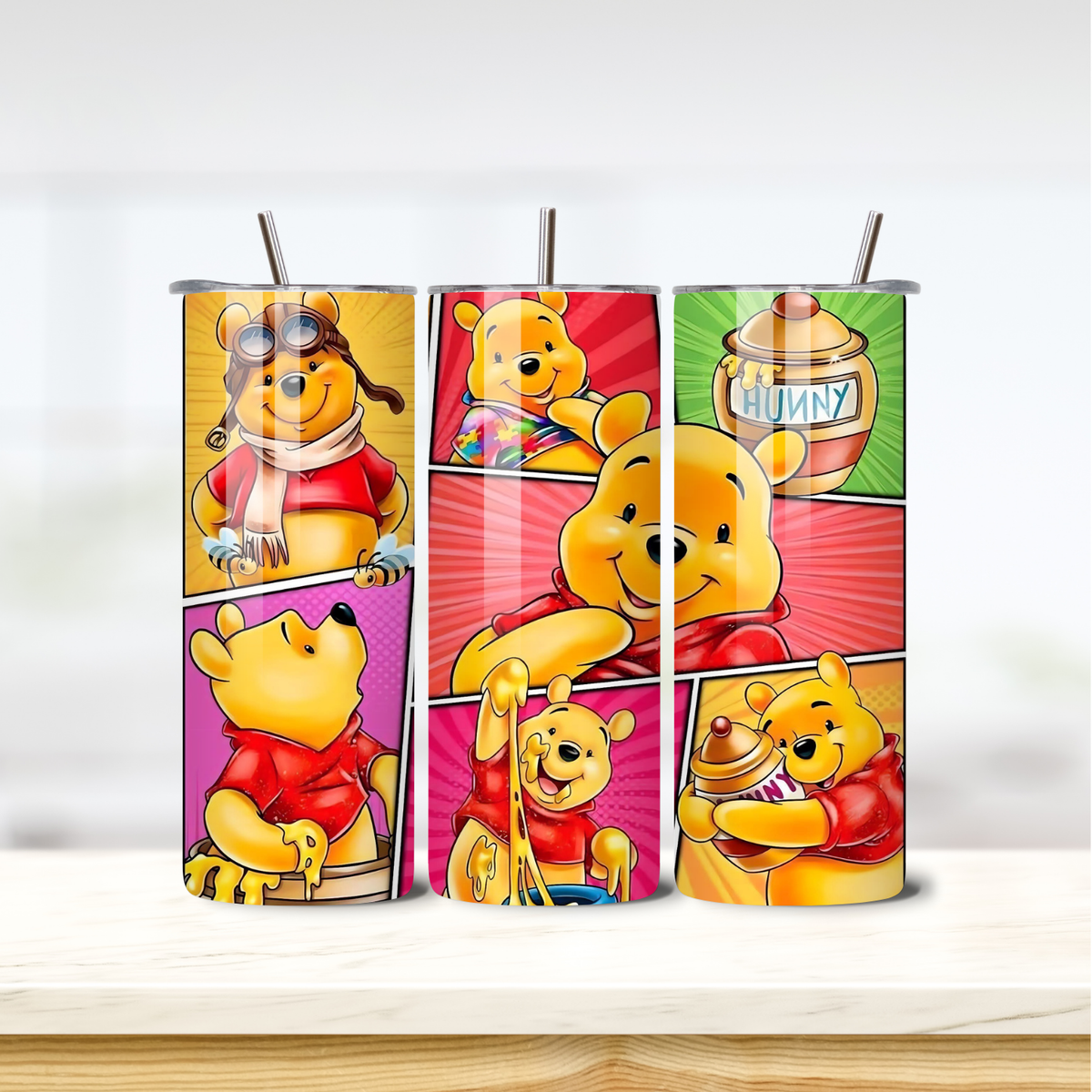 Pooh Bear 20oz skinny insulated tumbler