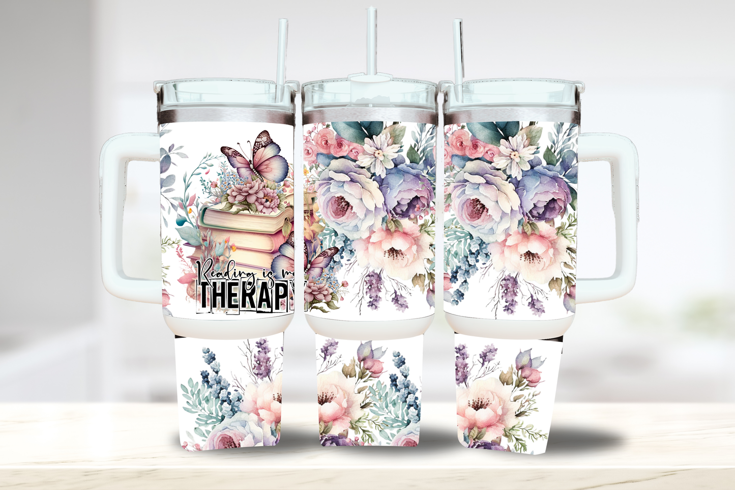 Reading is Therapy 40oz Tumbler