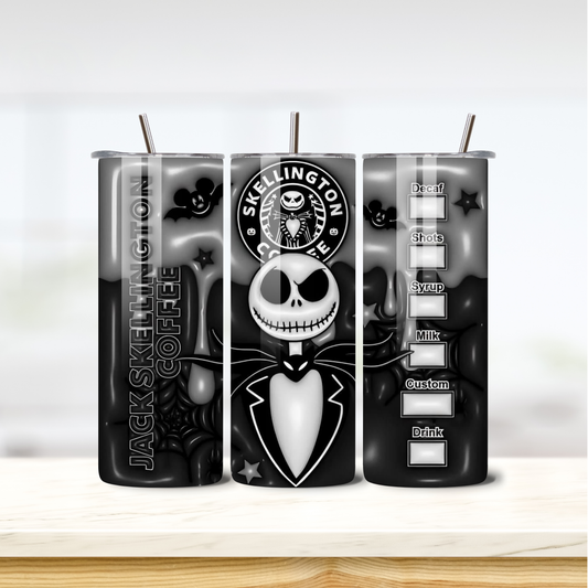 Skellington Coffee 20oz skinny insulated tumbler