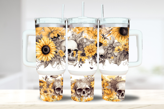 Skulls & Sunflowers 40oz Tumbler