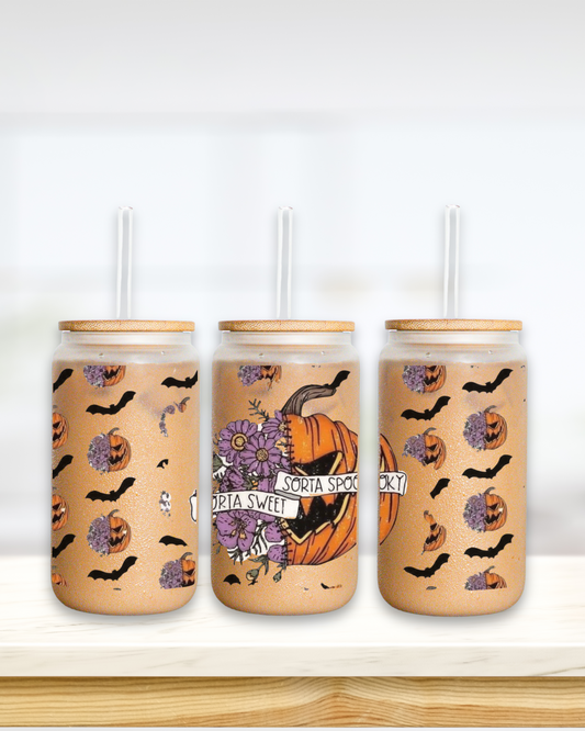 Sorta Sweet, Sorta Spooky Glass Tumbler