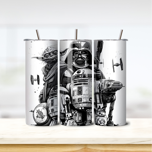 Black & White Star Wars 20oz Skinny Tumbler