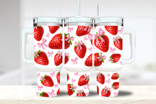 Strawberries & Bows 40oz Tumbler