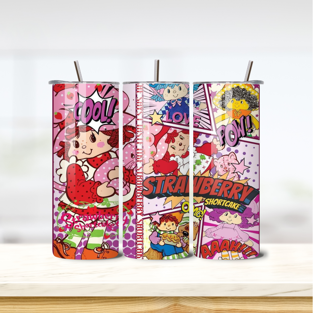 Strawberry Shortcake 20oz skinny insulated tumbler