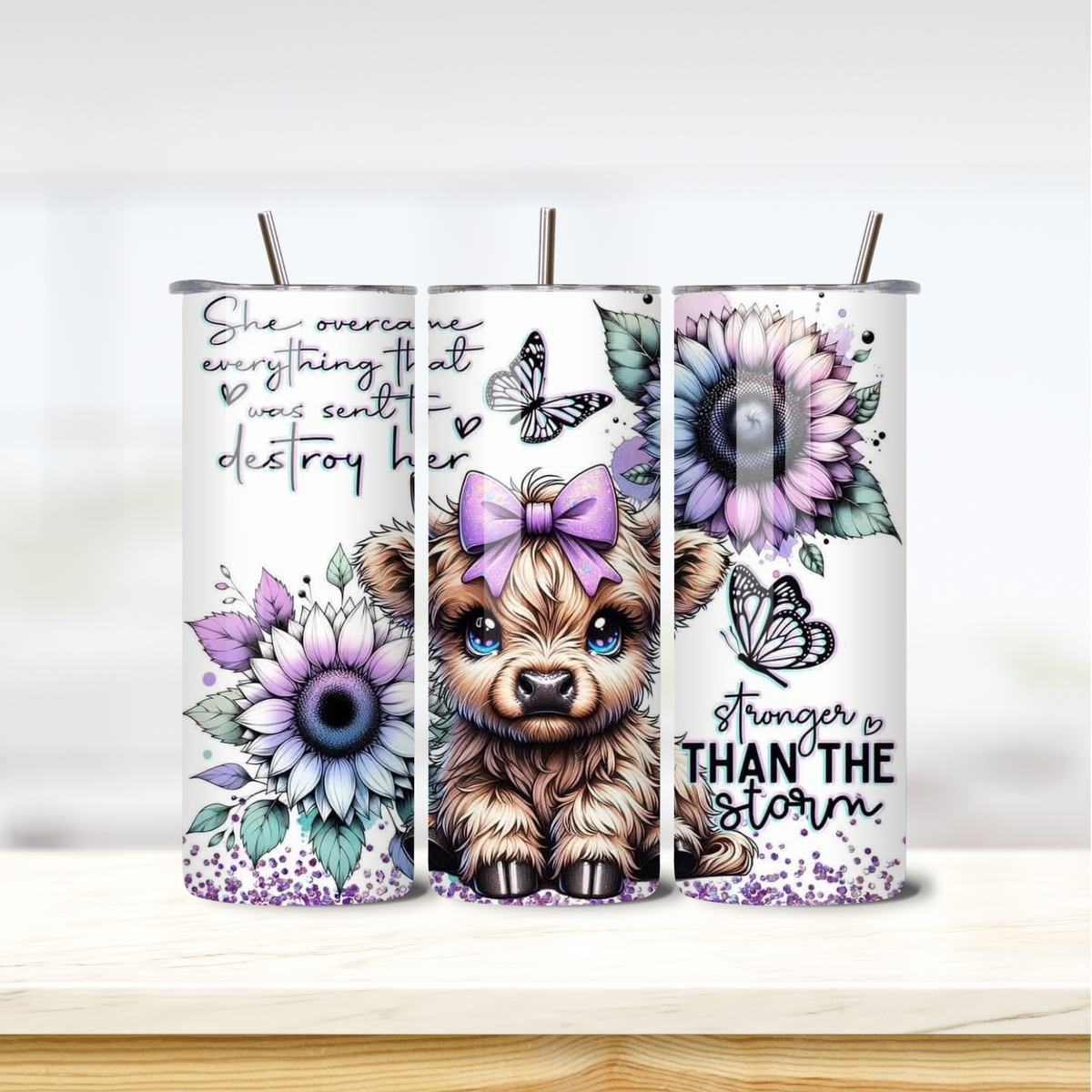 Stronger Cow 20oz skinny insulated tumbler