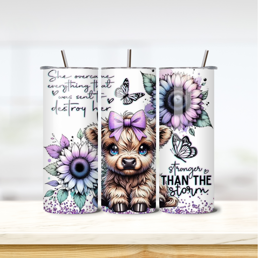 Stronger Cow 20oz skinny insulated tumbler