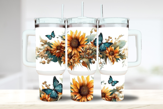 Sunflowers & Butterflies 40oz Tumbler