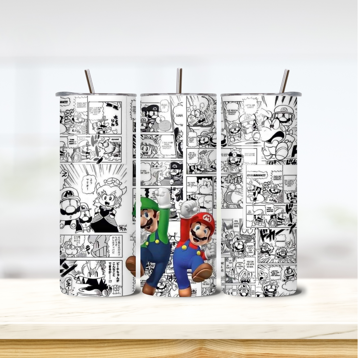 Super Bros 20oz skinny insulated tumbler