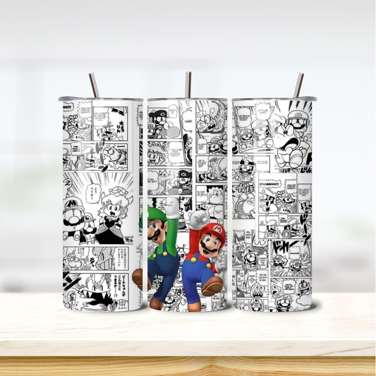 Super Bros 20oz skinny insulated tumbler