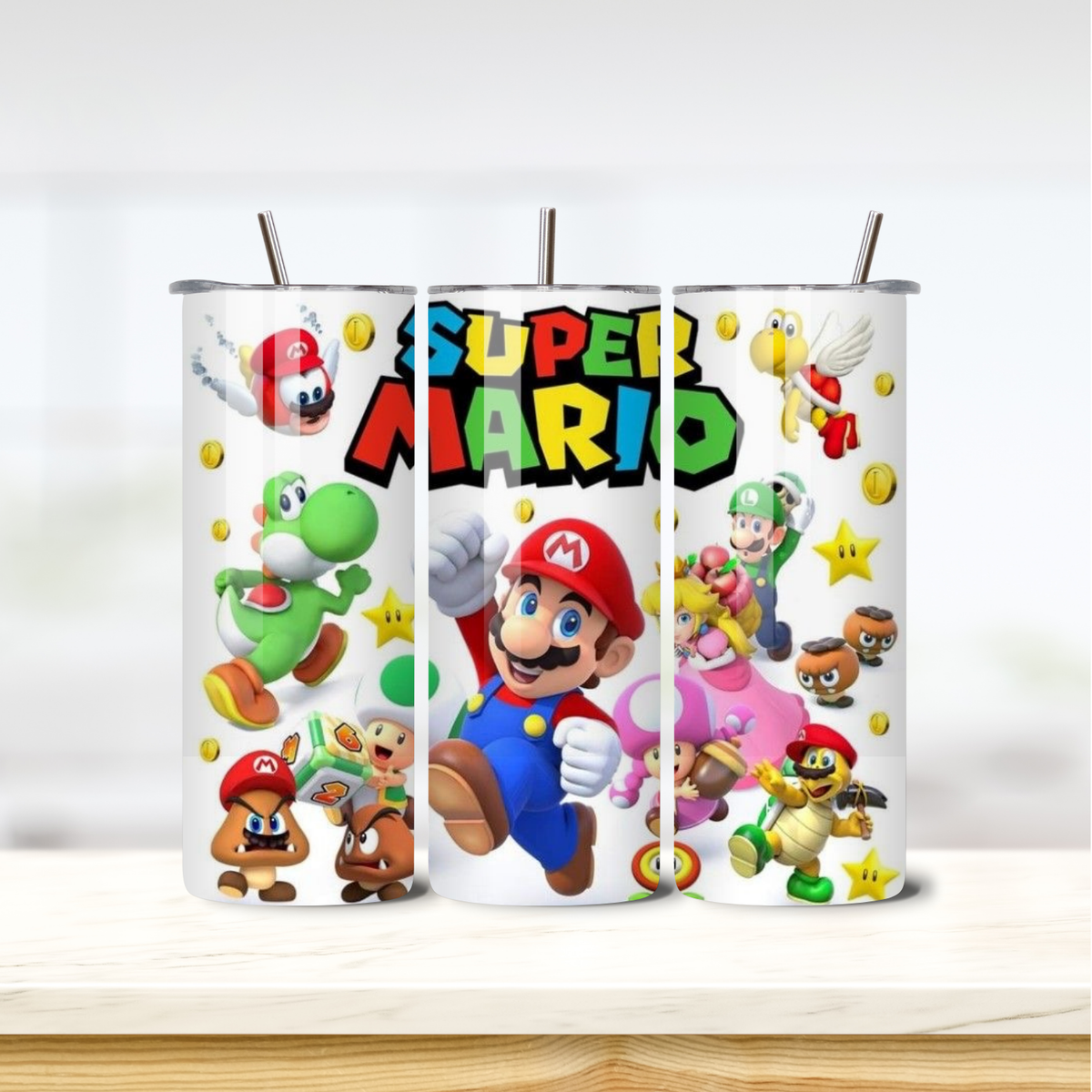 Super Mario 20oz skinny insulated tumbler